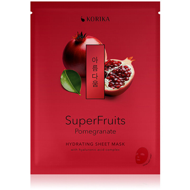 KORIKA Superfruits granatų drėkinamoji lakštinė kaukė