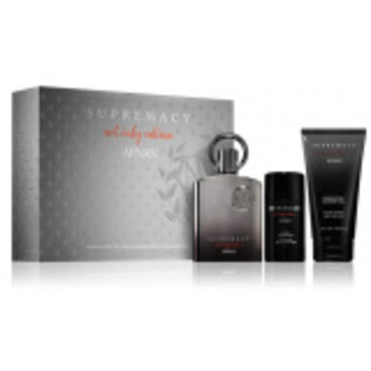 Afnan Supremacy Not Only Intense Extrait de Parfum dovanų rinkinys 100 ml, po skutimosi balzamas 150 ml ir dušo gelis 150 ml