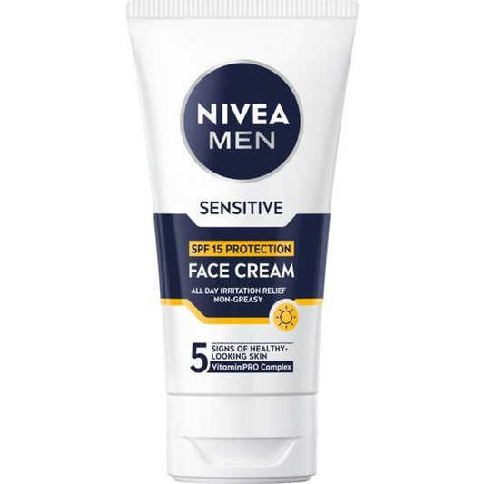 „Nivea Men Sensitive“ veido kremas jautriai odai SPF 15