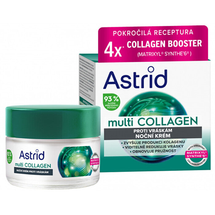 Astrid Multi Collagen Cream - Naktinis kremas nuo raukšlių ir elastingumui atkurti