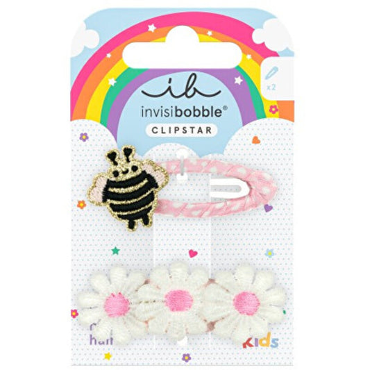 Invisibobble Snap Clip Kids Happy Spring Bee - plaukų segtukas 2 vnt