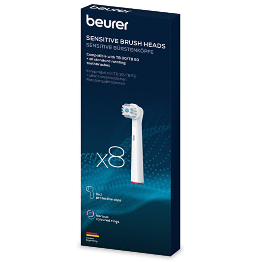 Beurer keičiamos dantų šepetėlio galvutės (8 vnt.) jautriai odai